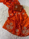 Jilu Soft Shine Ho Silk Fabric With Handwork Saree Wholesale Suppliers In Mumbai